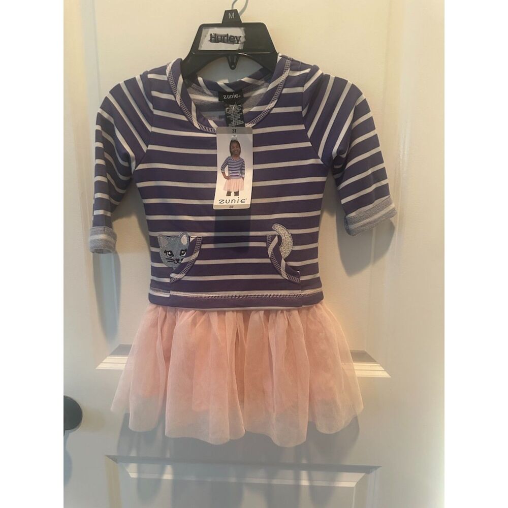 Zunie Cat Dress with Tutu Style Skirt Bottom and Front Pocket  Size 3T